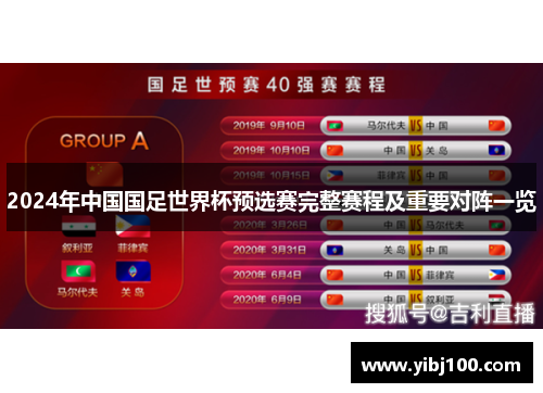 2024年中国国足世界杯预选赛完整赛程及重要对阵一览
